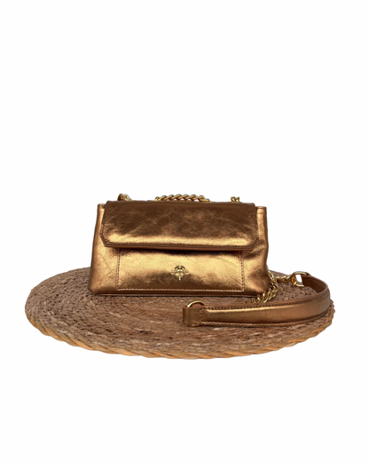 Bolsa Mini Bag Vitoria Metalizado Bronze