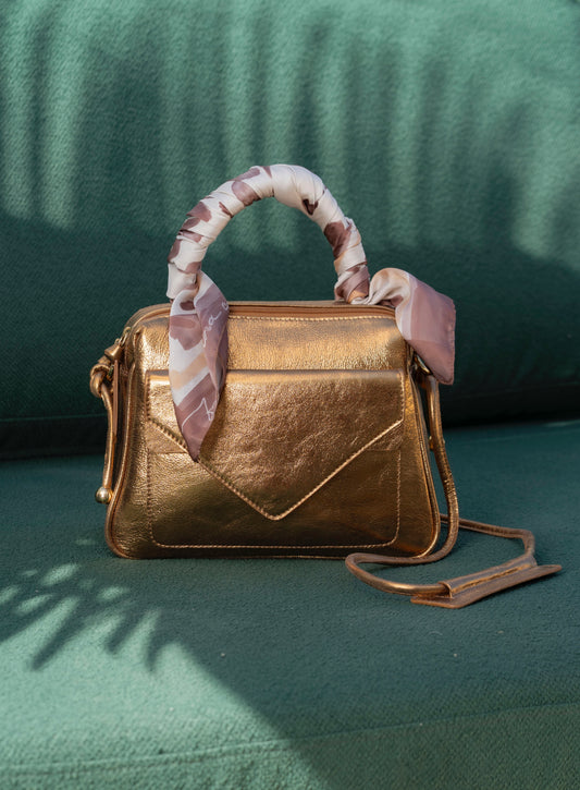 Bolsa Média Anna Metalizado Bronze