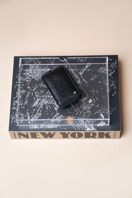 Carteira Cinqueterre Lezard Preto / Off White