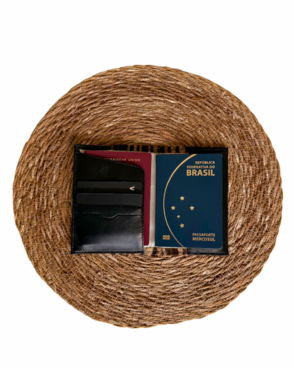 Porta Passaporte Napoli Pelo Zebra / Nero